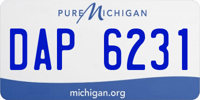 MI license plate DAP6231