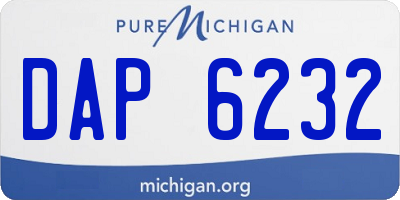 MI license plate DAP6232