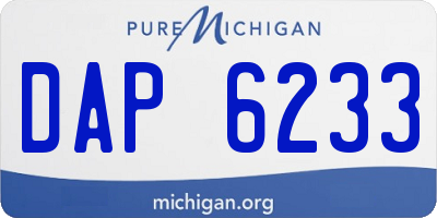 MI license plate DAP6233
