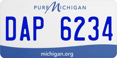 MI license plate DAP6234