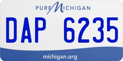 MI license plate DAP6235