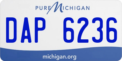 MI license plate DAP6236