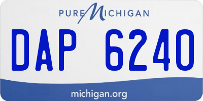 MI license plate DAP6240