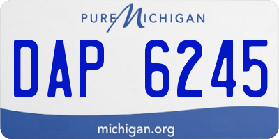 MI license plate DAP6245