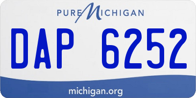 MI license plate DAP6252