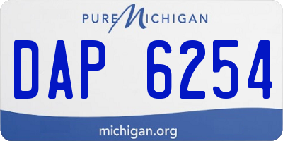 MI license plate DAP6254