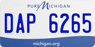 MI license plate DAP6265