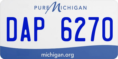 MI license plate DAP6270