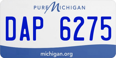 MI license plate DAP6275