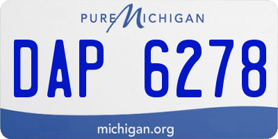 MI license plate DAP6278
