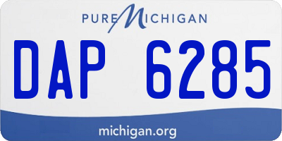 MI license plate DAP6285