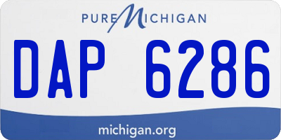 MI license plate DAP6286