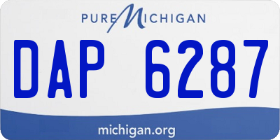 MI license plate DAP6287