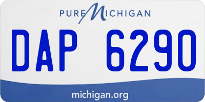 MI license plate DAP6290