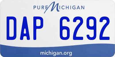 MI license plate DAP6292