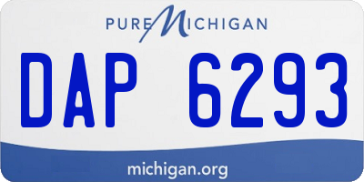 MI license plate DAP6293