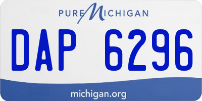 MI license plate DAP6296