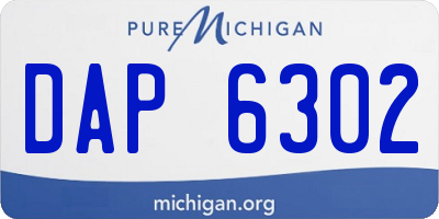 MI license plate DAP6302