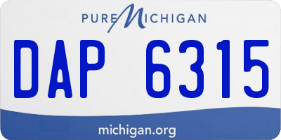 MI license plate DAP6315