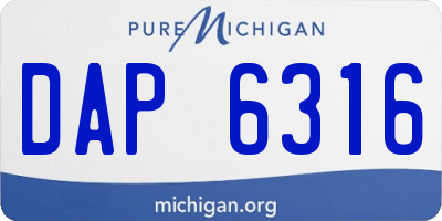 MI license plate DAP6316