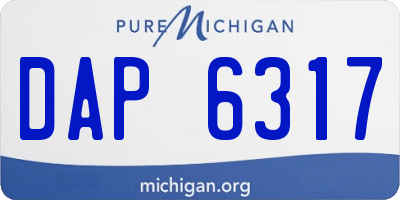 MI license plate DAP6317