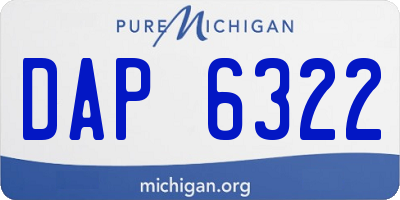 MI license plate DAP6322