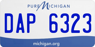 MI license plate DAP6323
