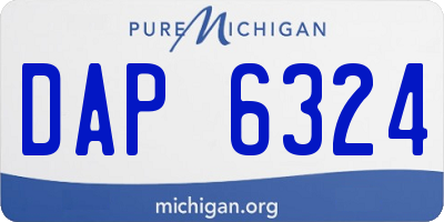 MI license plate DAP6324
