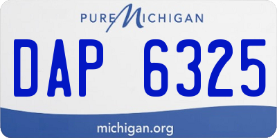 MI license plate DAP6325
