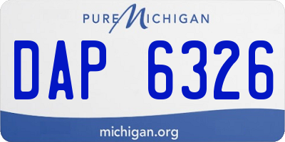 MI license plate DAP6326