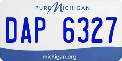 MI license plate DAP6327