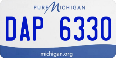 MI license plate DAP6330