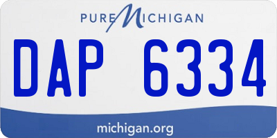 MI license plate DAP6334