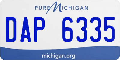 MI license plate DAP6335