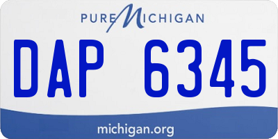 MI license plate DAP6345