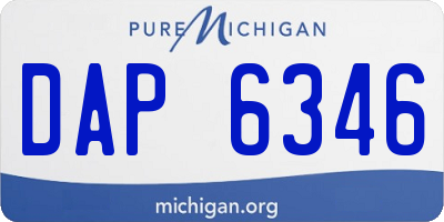 MI license plate DAP6346