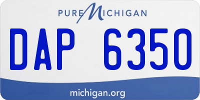 MI license plate DAP6350
