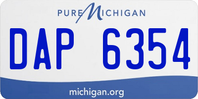 MI license plate DAP6354
