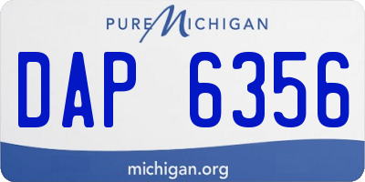 MI license plate DAP6356