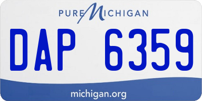 MI license plate DAP6359
