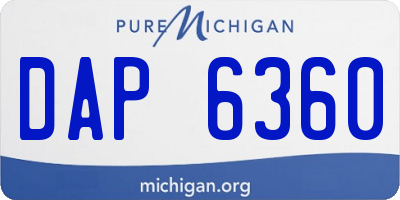 MI license plate DAP6360