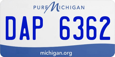 MI license plate DAP6362