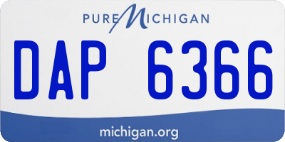 MI license plate DAP6366