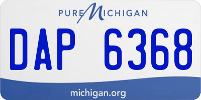 MI license plate DAP6368