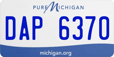 MI license plate DAP6370
