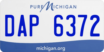 MI license plate DAP6372