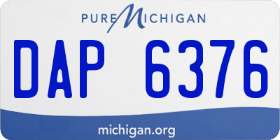MI license plate DAP6376