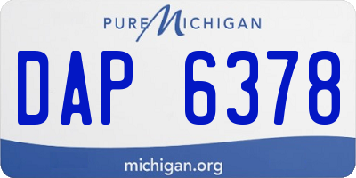 MI license plate DAP6378