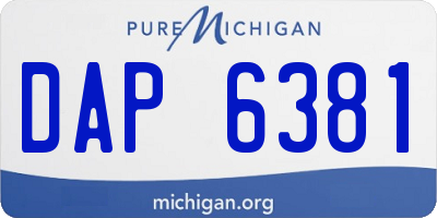 MI license plate DAP6381