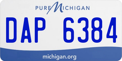 MI license plate DAP6384